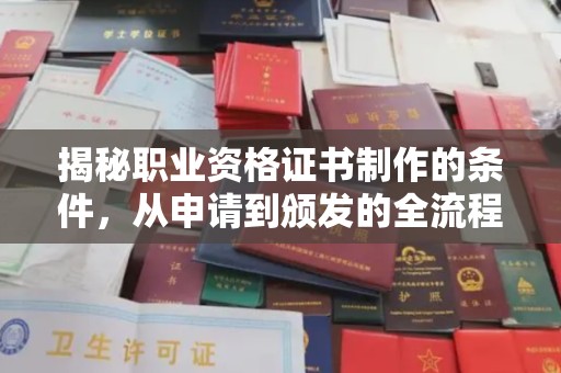 宜君揭秘职业资格证书制作的条件，从申请到颁发的全流程解析